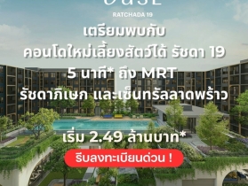 คอนโด THE BASE รัชดา 19 เลี้ยงสัตว์ได้ เดินทางสะดวก ใกล้ MRT